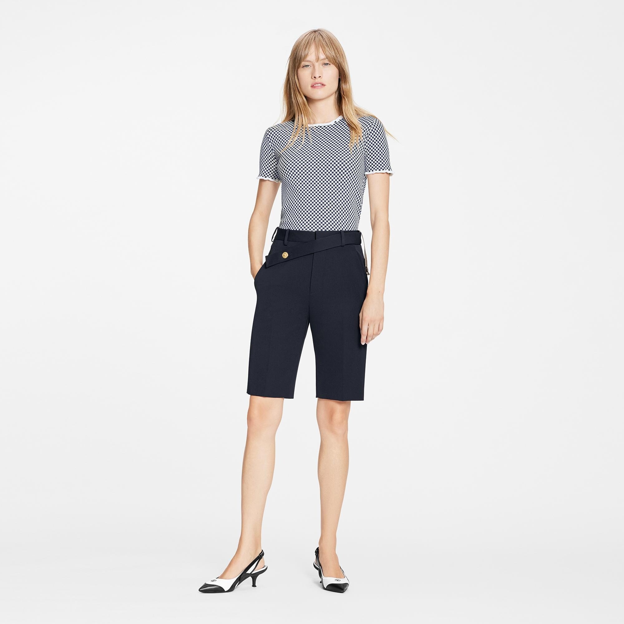 Asymmetrical Waist Bermuda Shorts - 2