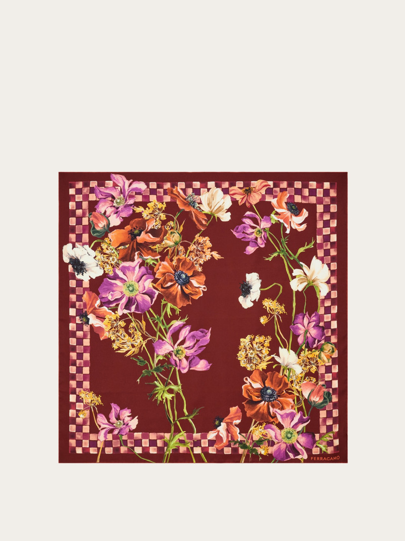 Fiori print silk scarf 1