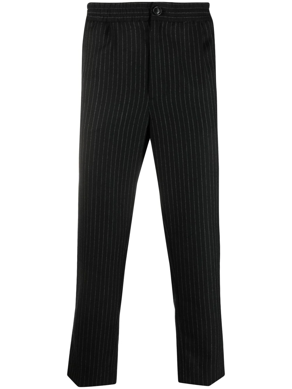 cropped pinstripe track pants - 1