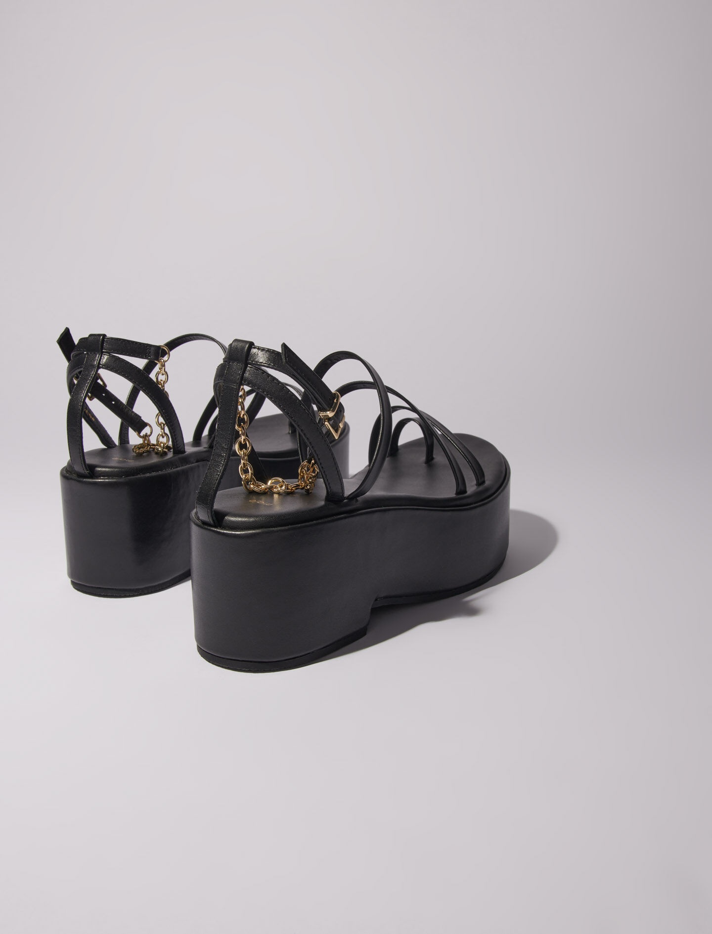 Leather platform sandals - 6