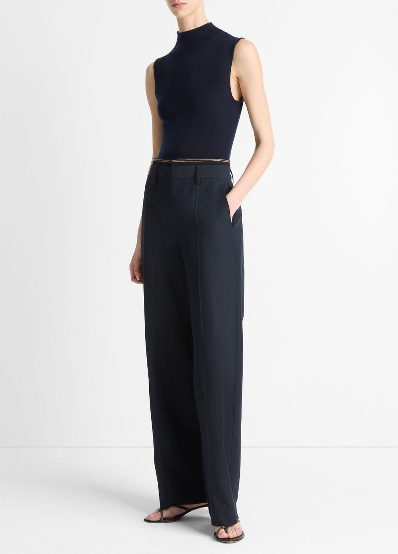 Rib-Trim Cotton-Blend High-Waist Trouser 2