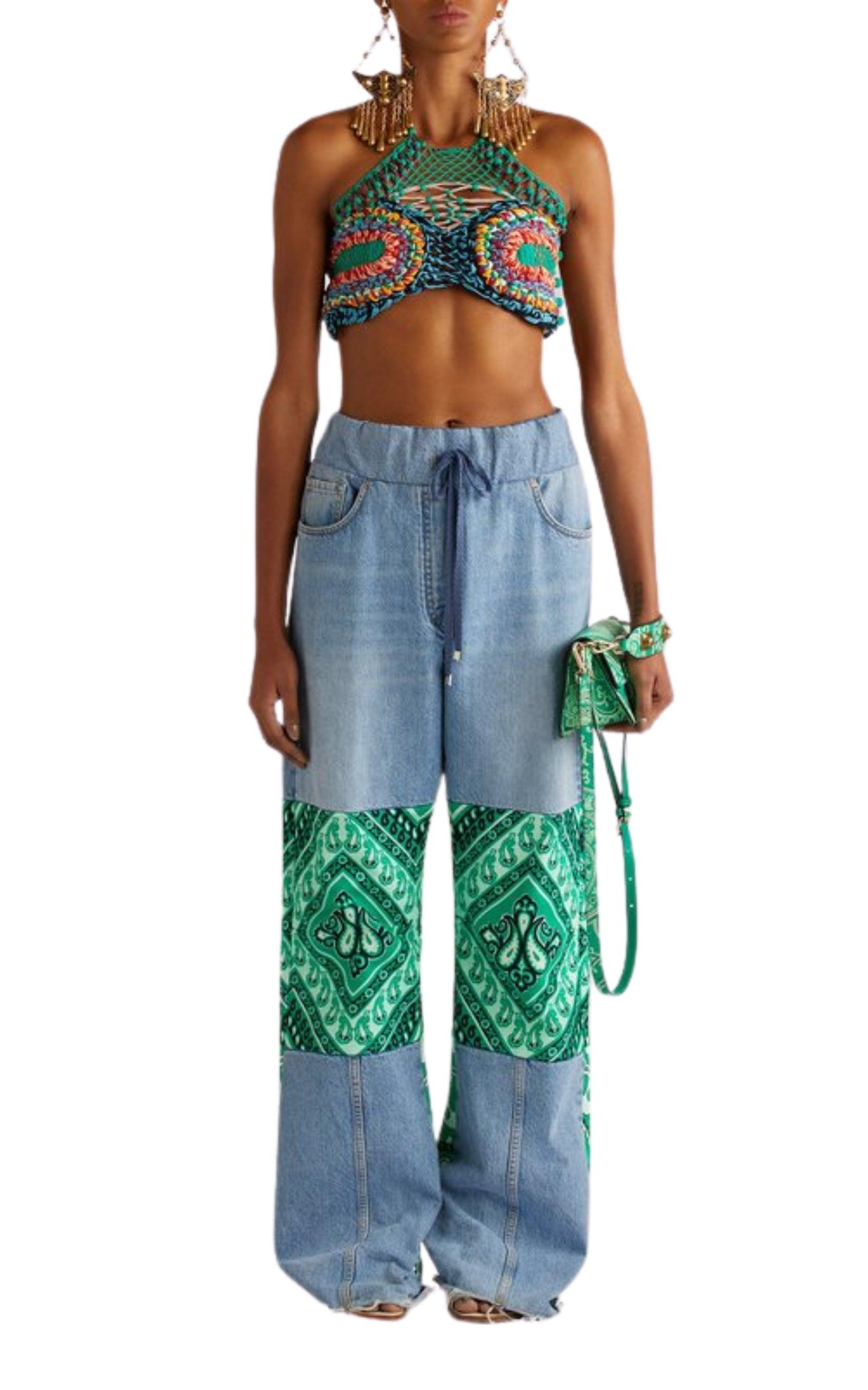 Cropped Crocheted Halterneck Top - 3