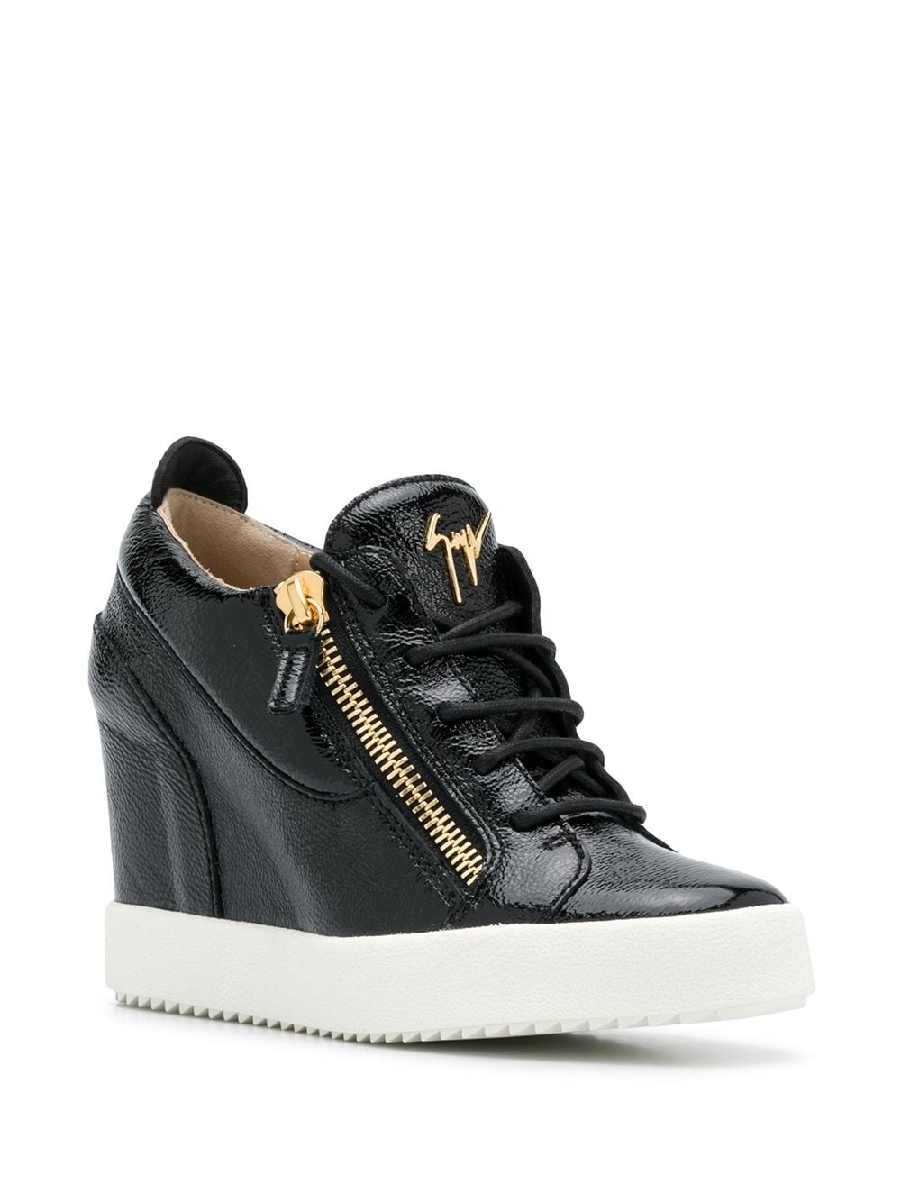 round toe wedge sneakers - 2