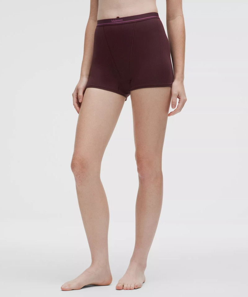 Stretch Cotton Ribbed Logo Super-High-Rise Shortie Underwear 1