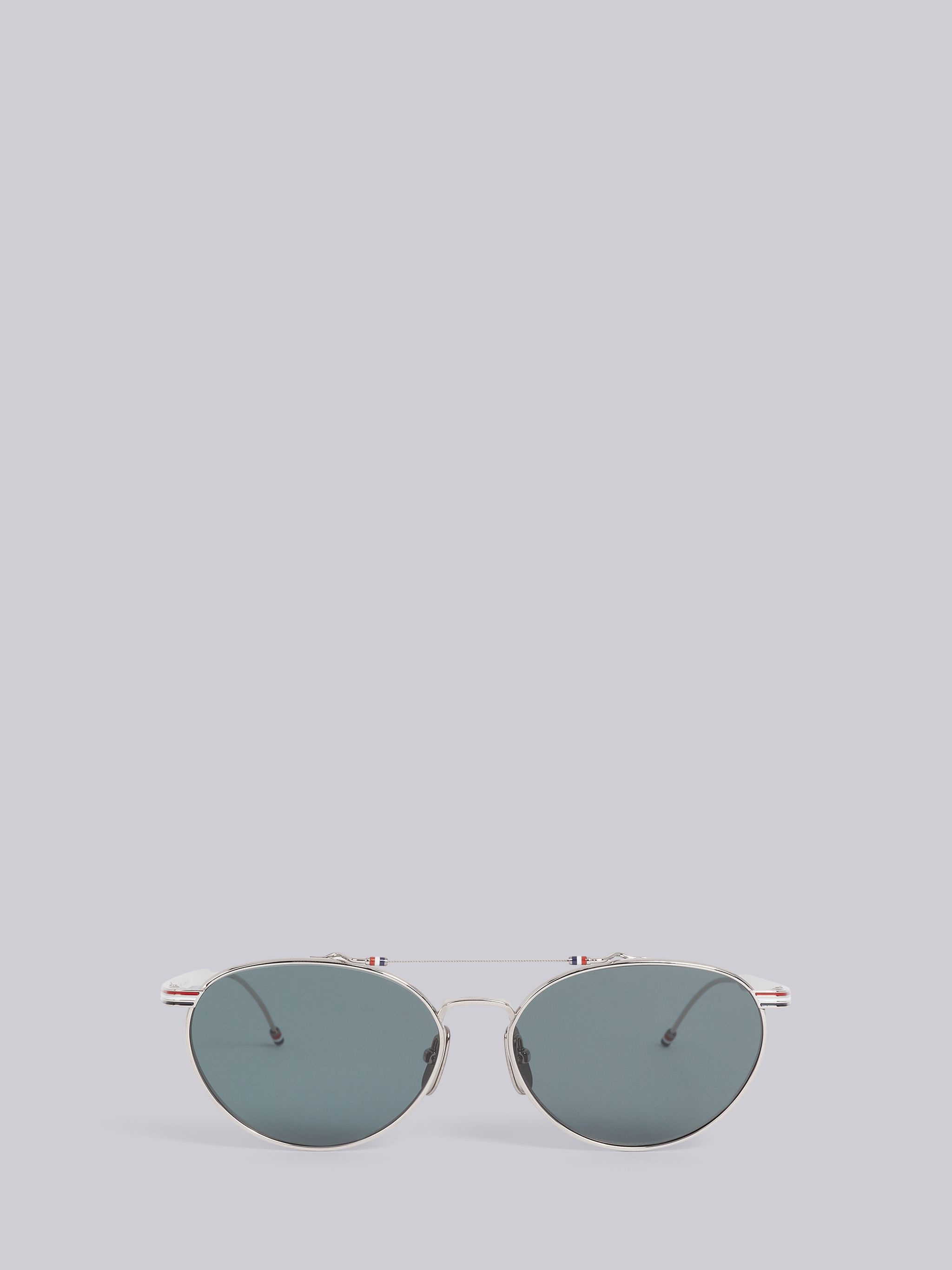 TB919 - Silver Oval Aviator Sunglasses - 1