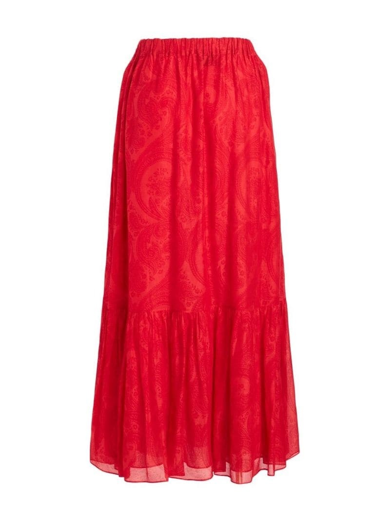 bow-detail ruffled long skirt - 6