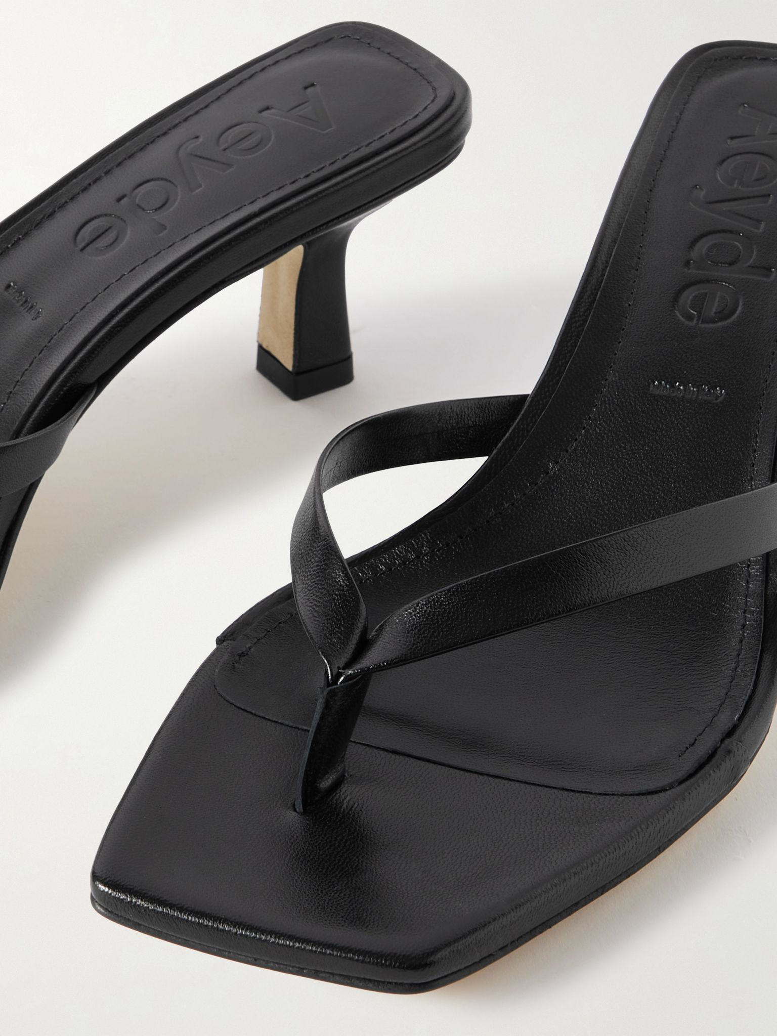 Wilma leather sandals Black - 4