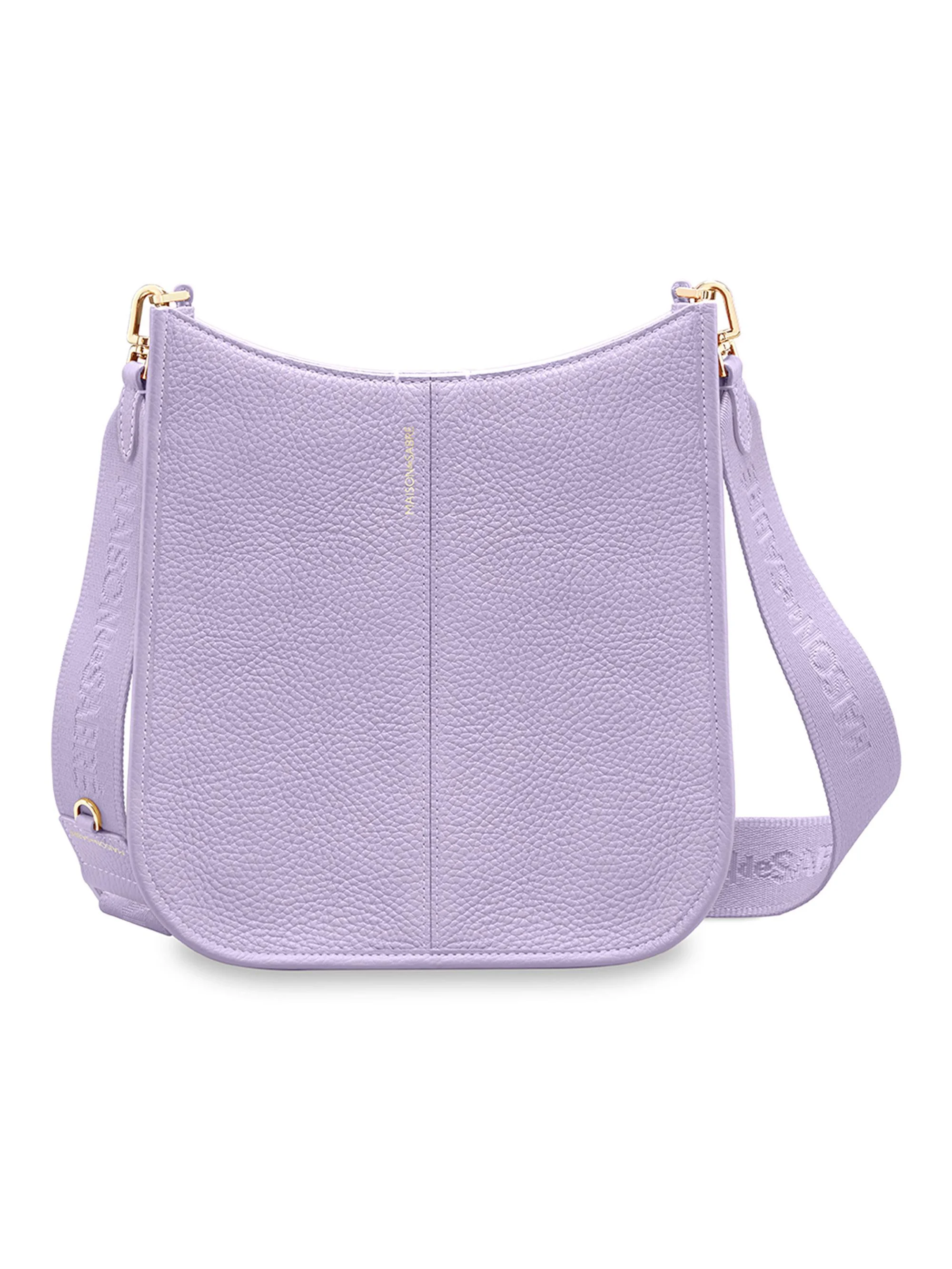 Women's Leather Saddle Bag - Lavender Purple - 1