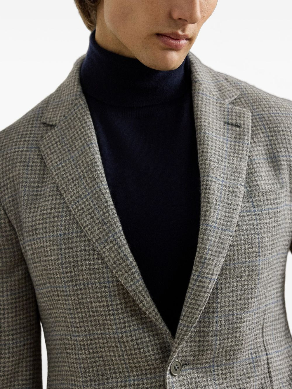 houndstooth single-breasted blazer - 5