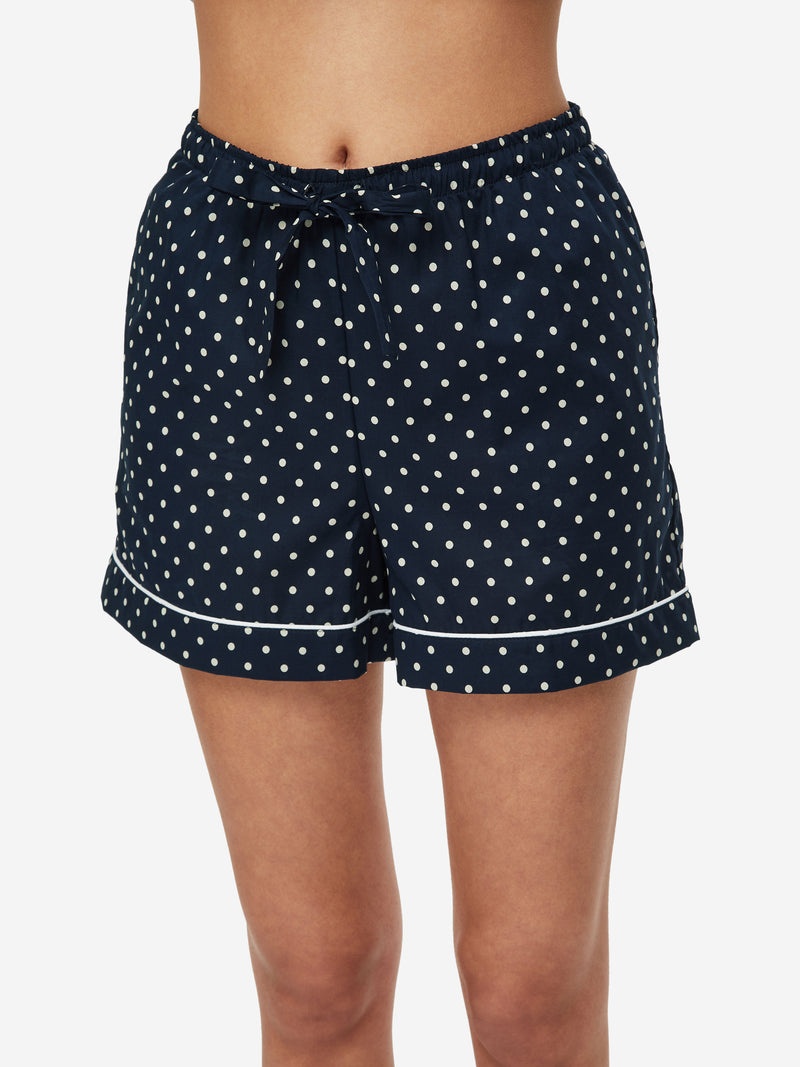 Women's Lounge Shorts Plaza 60 Cotton Batiste Navy - 5