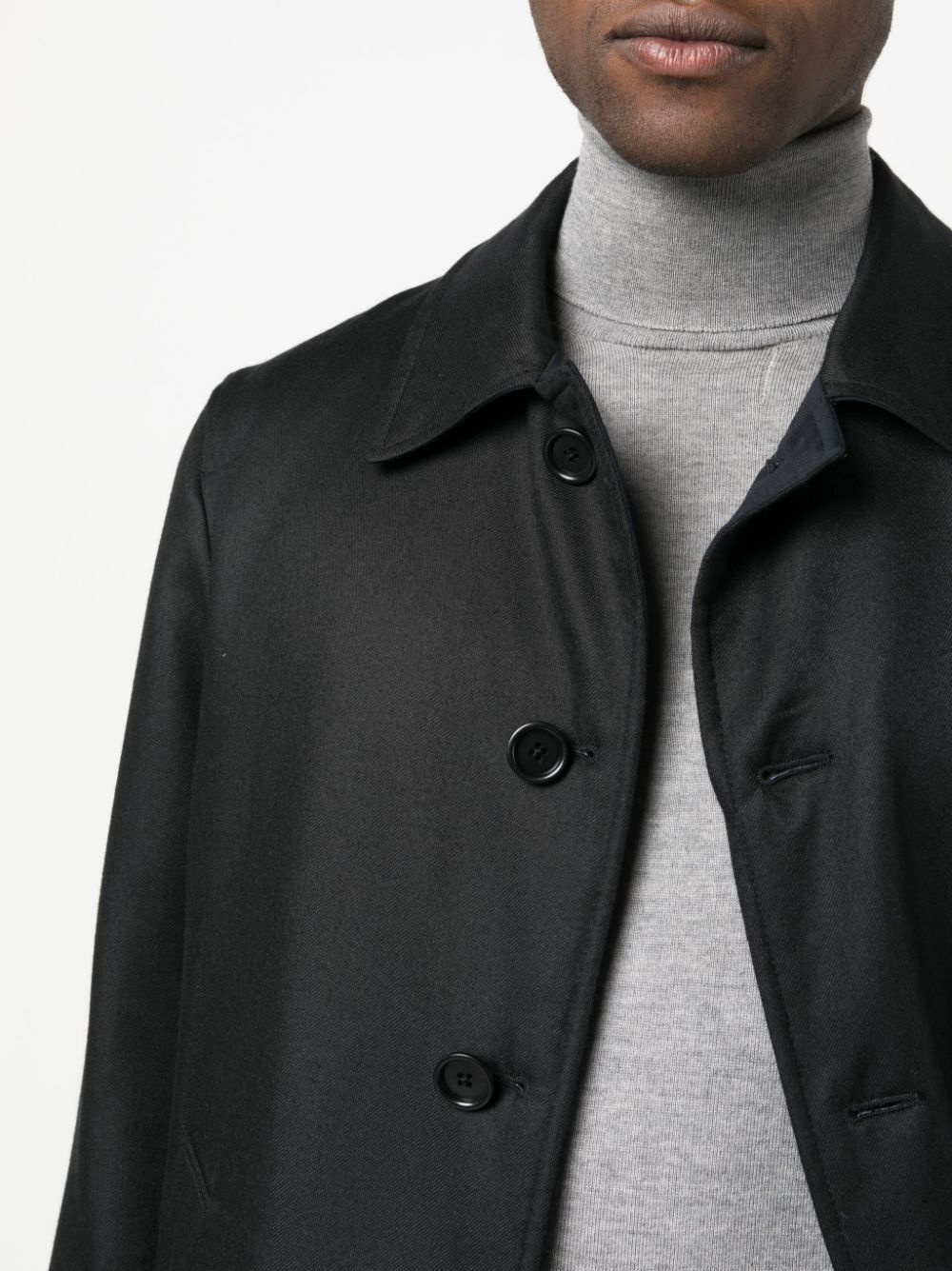 single-breasted wool coat - 5