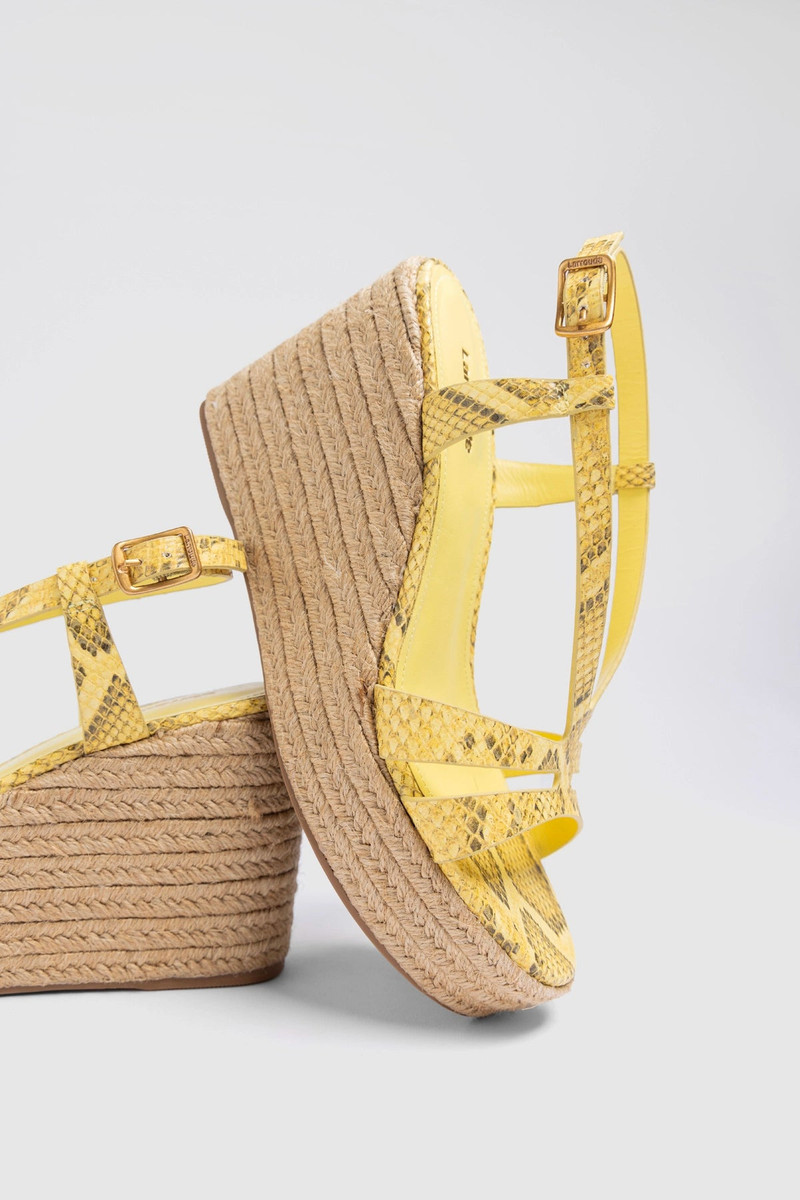 Larroudé Daphne Espadrille Sandal Lemonade Python Leather outlook