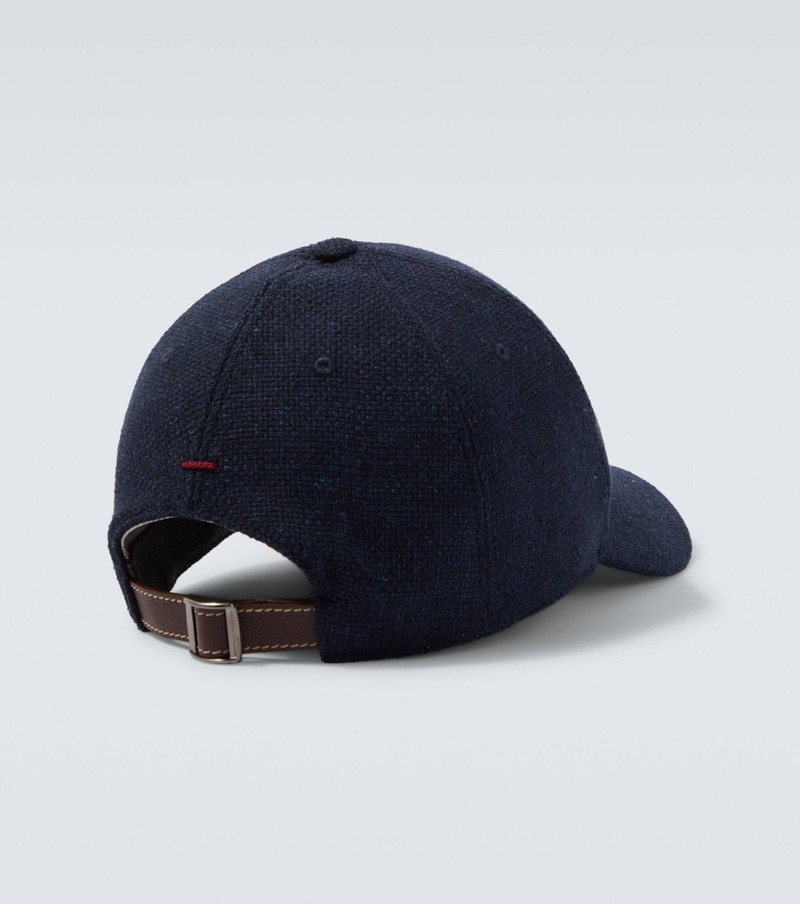 Brunello Cucinelli Logo silk, linen, and wool baseball cap outlook