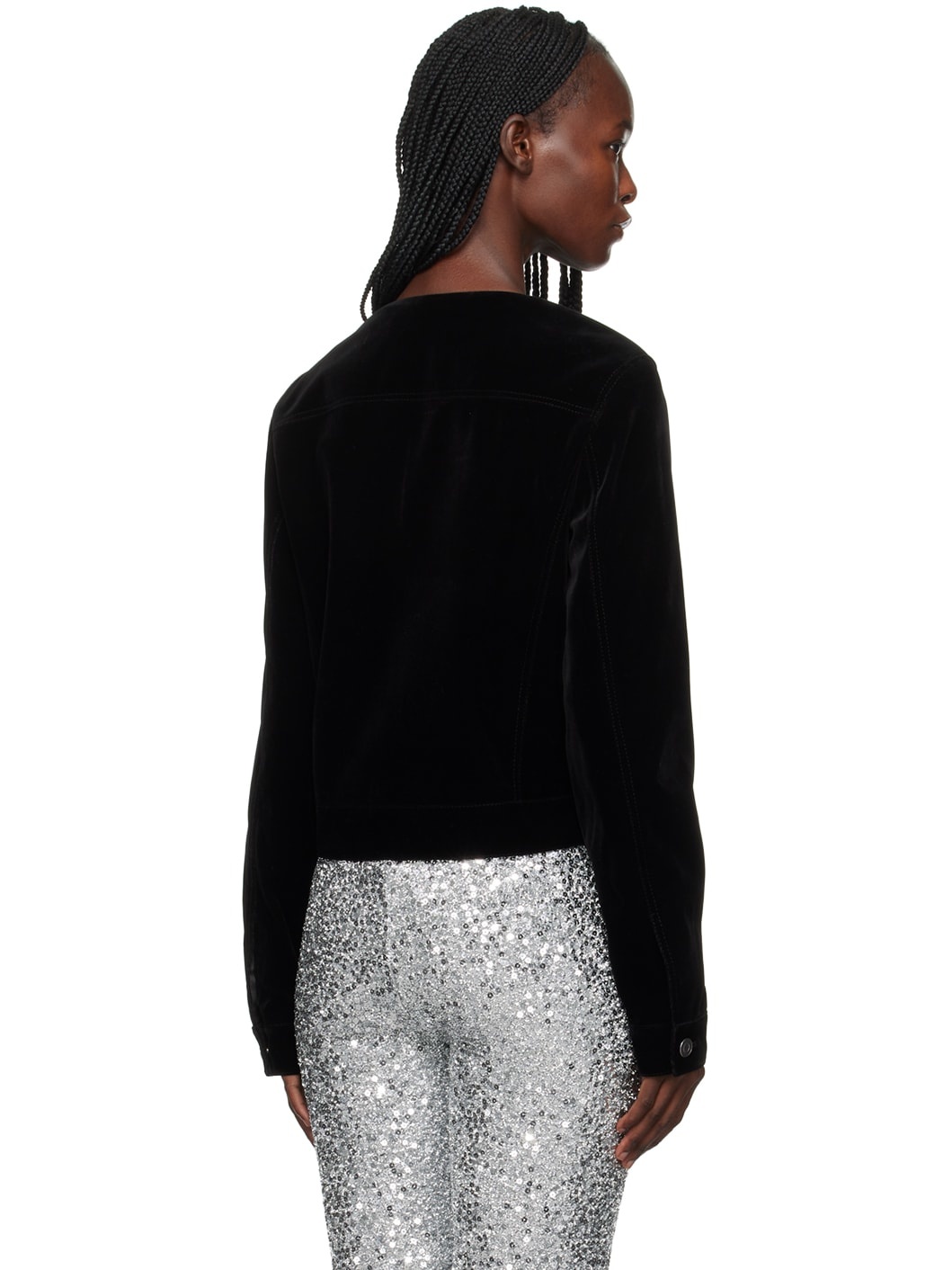 Black Collarless Jacket - 3