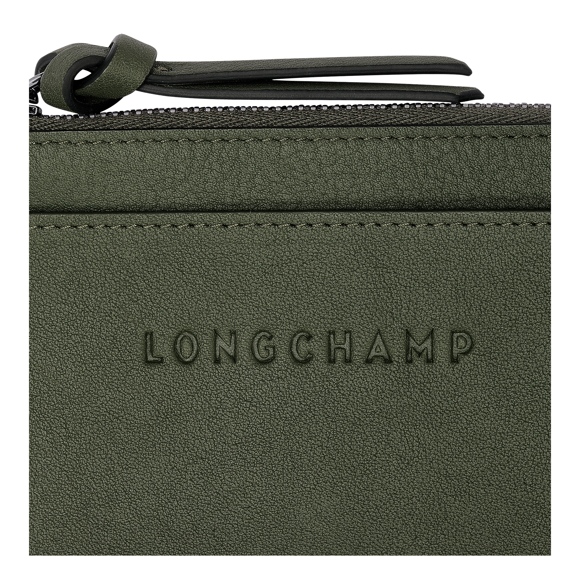Longchamp 3D Card holder Khaki - Leather - 4