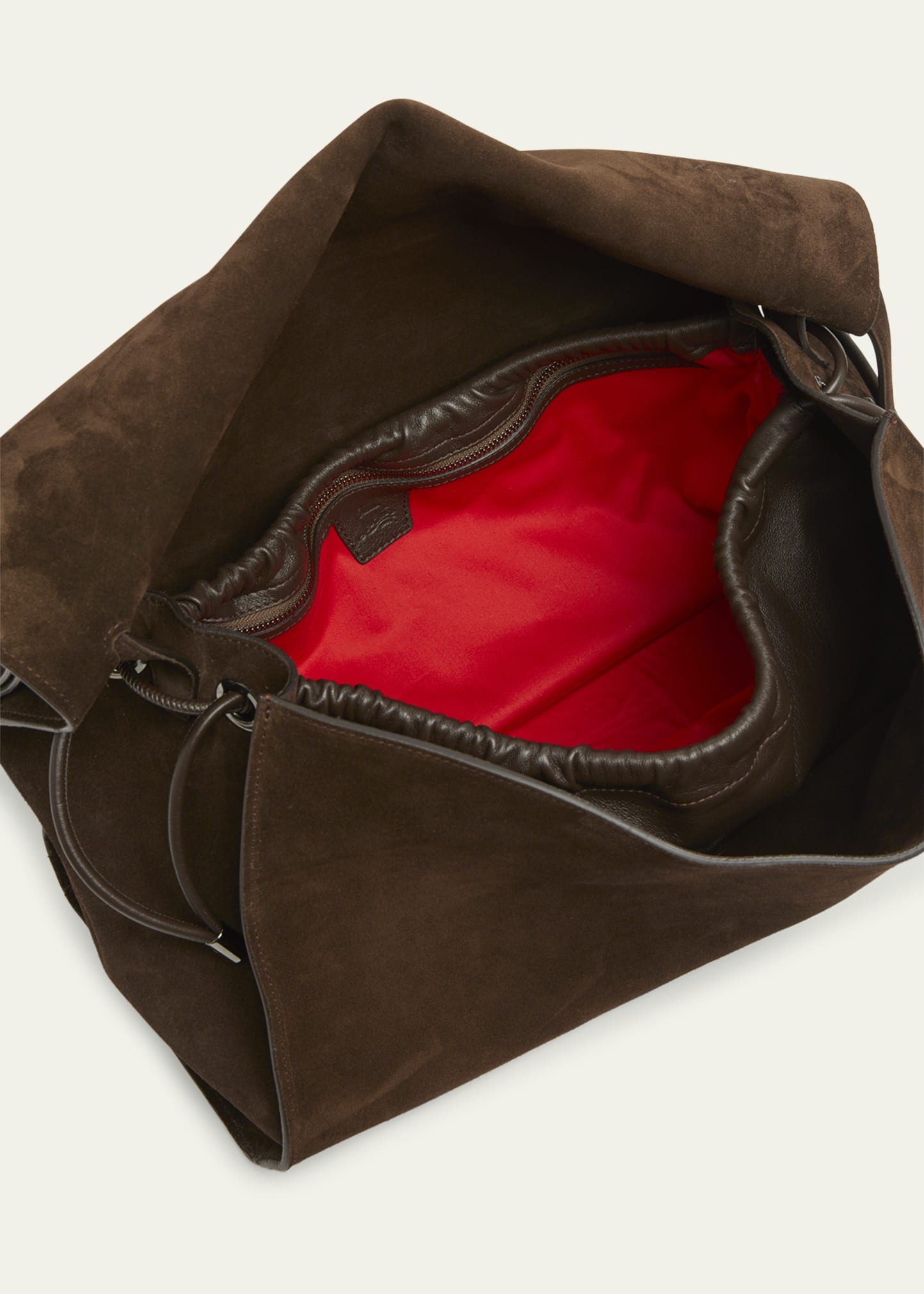 Baggy Large Shoulder Bag in Suede - 3