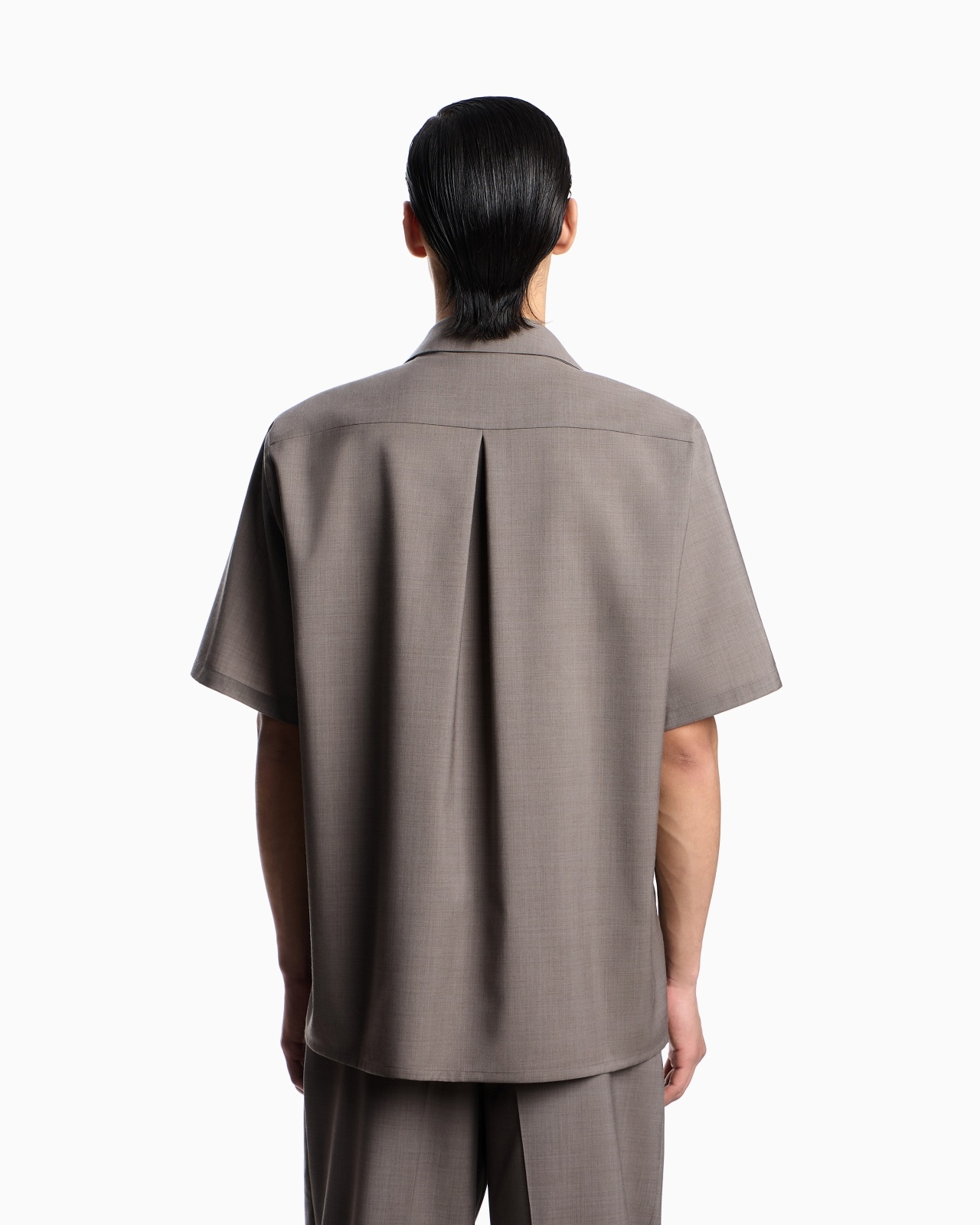 VIRGIN-WOOL CANVAS TWO-PIECE EFFECT SHIRT WITH LAPELS - 3