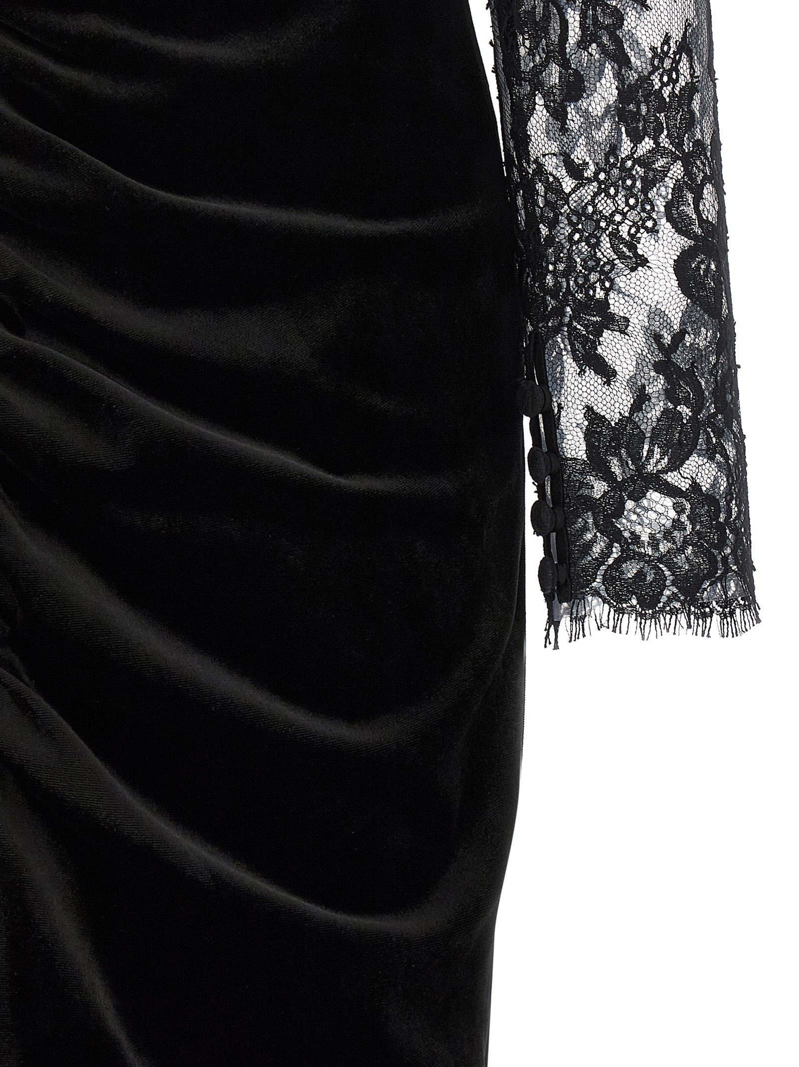 Velvet And Lace Dress Dresses Black - 4