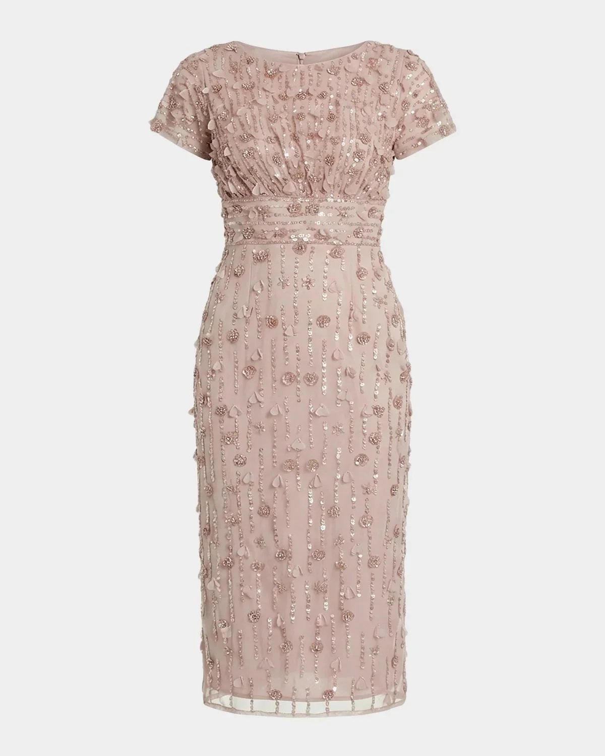 Petite Beaded Tulle Sheath Midi Dress - 1