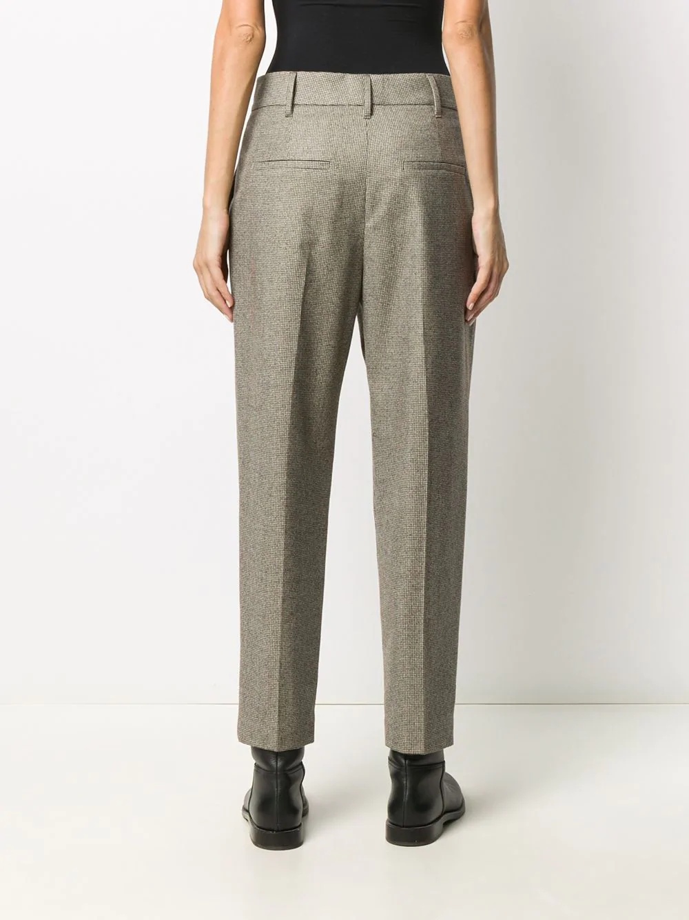 houndstooth high-waist trousers - 4