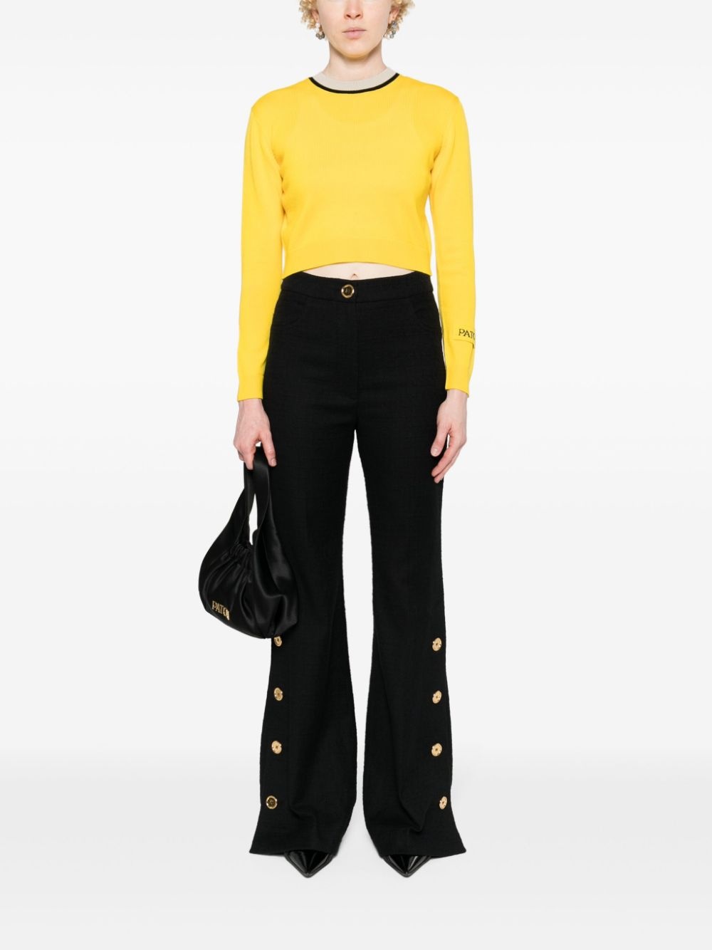 knitted cropped jumper - 2