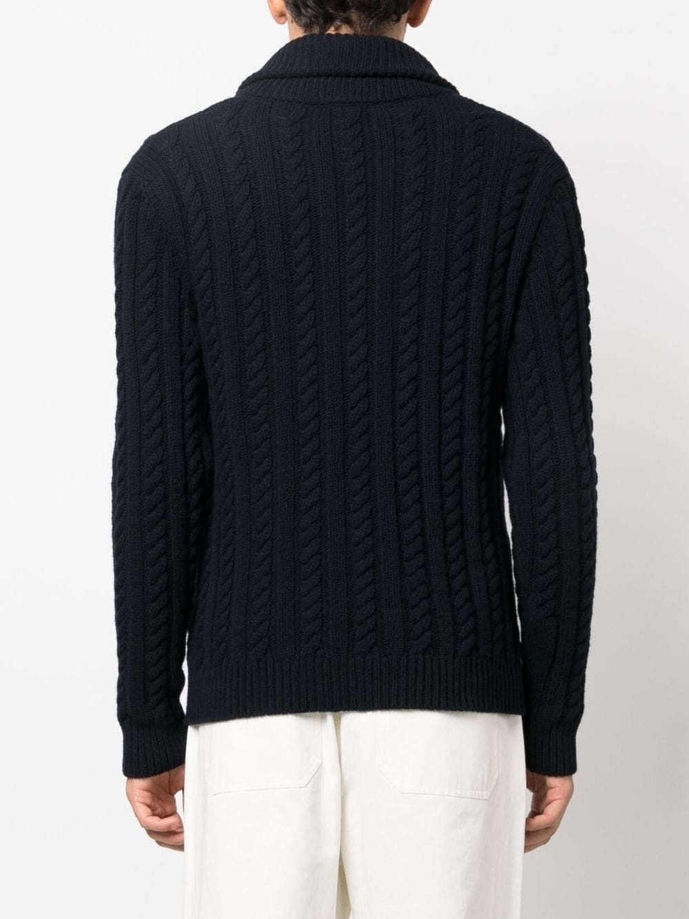 cable-knit virgin wool jumper - 4