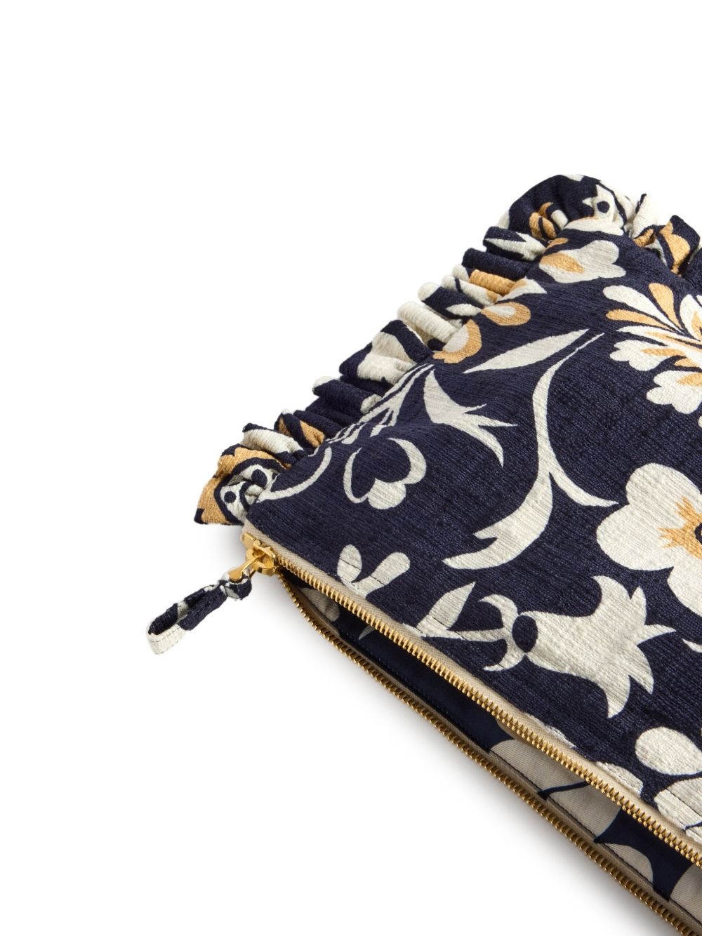floral-print ruffled clutch bag - 5
