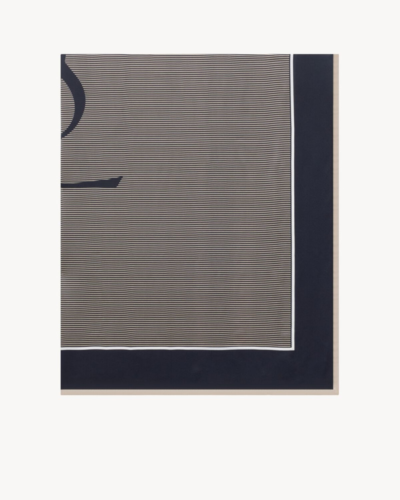 SAINT LAURENT CASSANDRE STRIPED STOLE IN SILK CHARMEUSE outlook