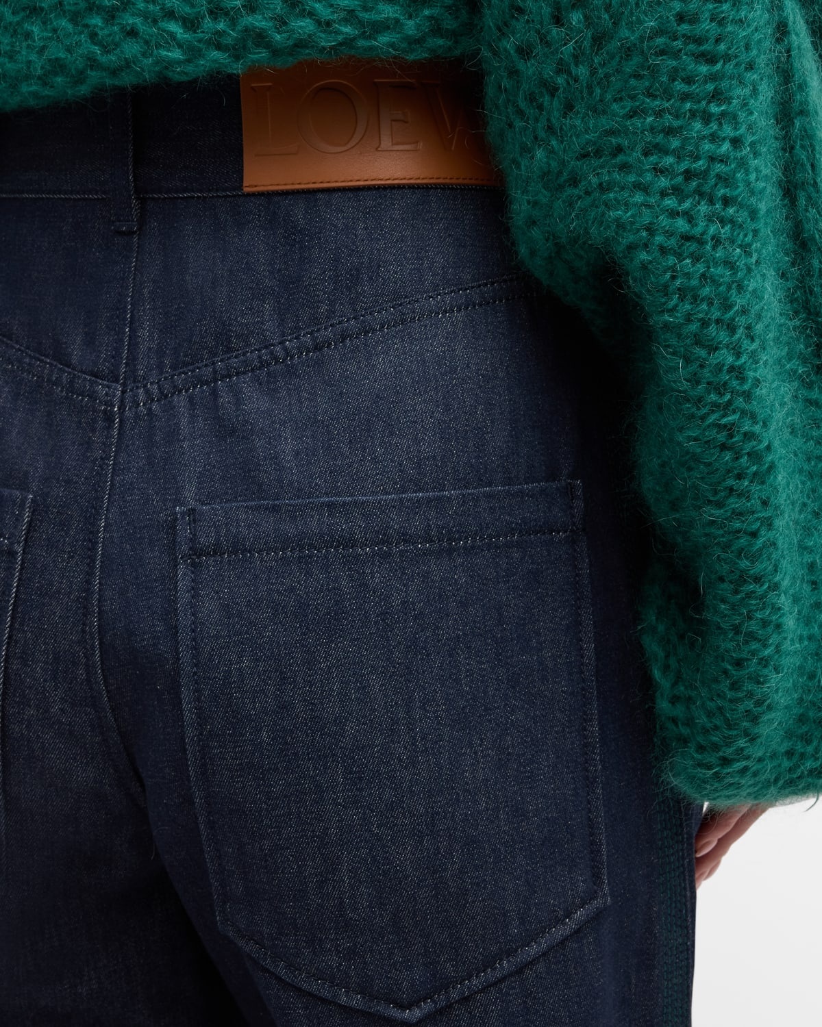 High-Rise Anagram-Knee Baggy Straight-Leg Jeans - 5