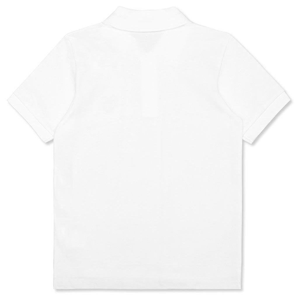 COMME DES GARCONS PLAY WOMEN'S RED HEART POLO SHIRT - WHITE - 2