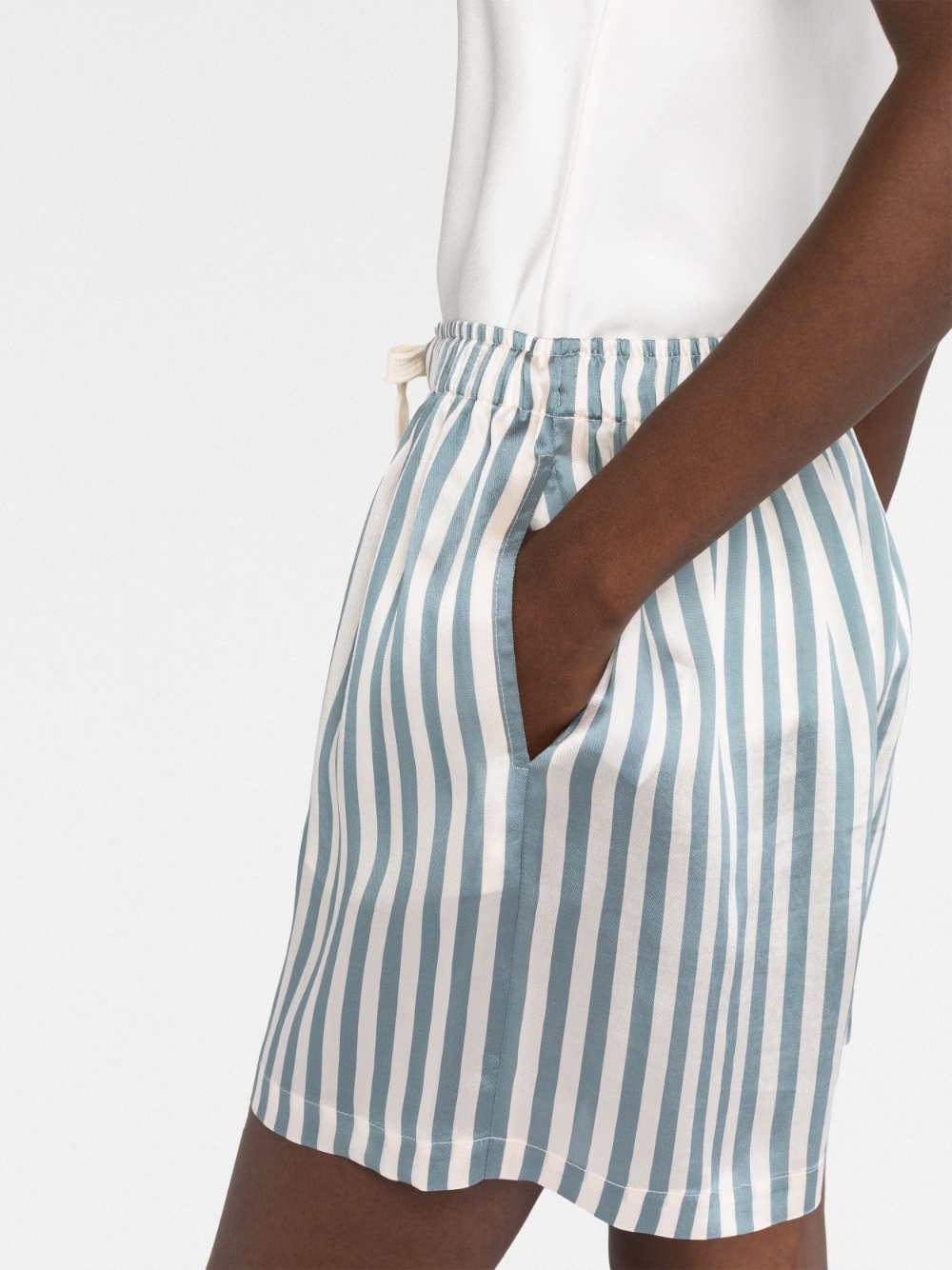 striped drawstring-waist shorts - 3
