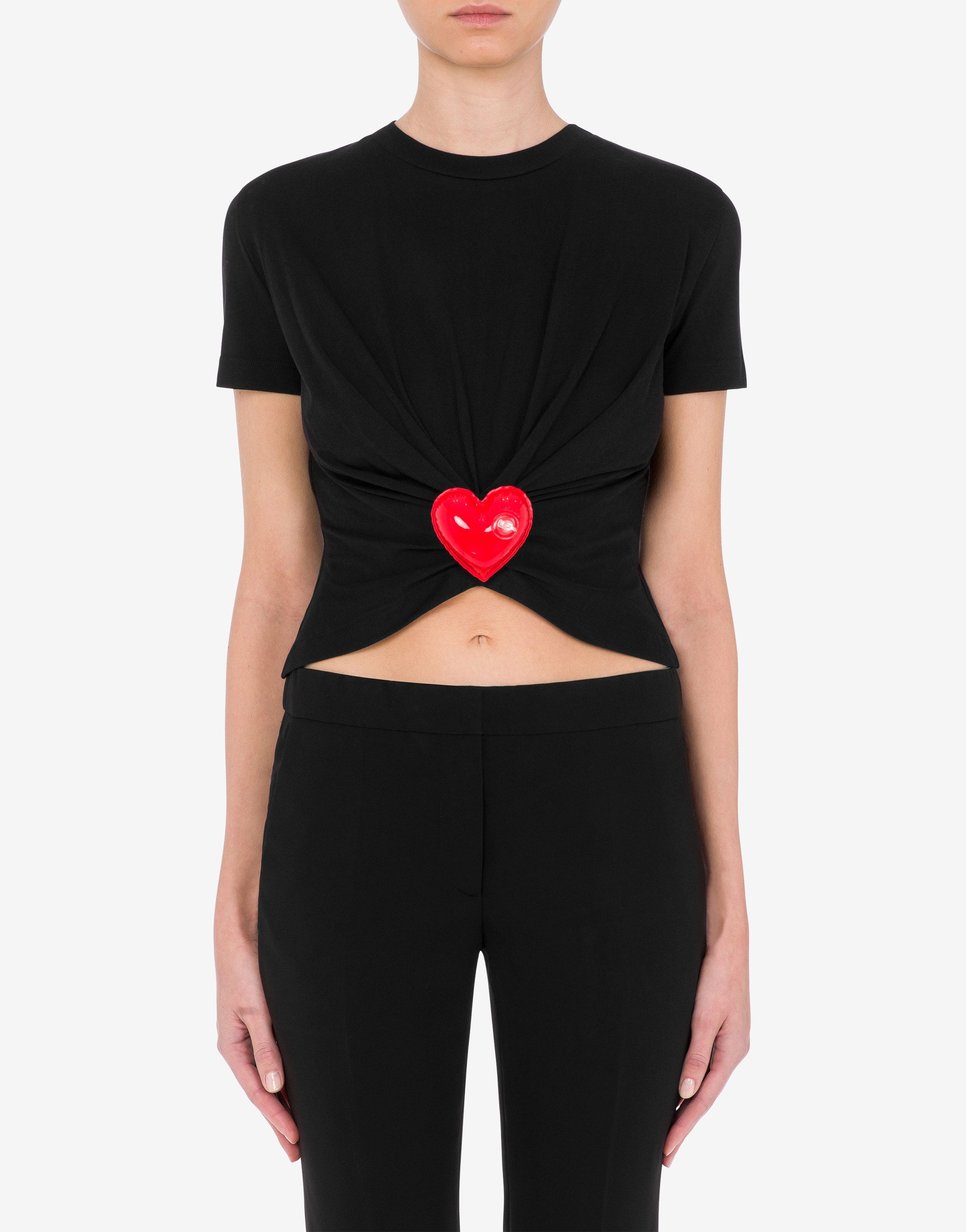 INFLATABLE HEART ORGANIC JERSEY CROPPED T-SHIRT - 2