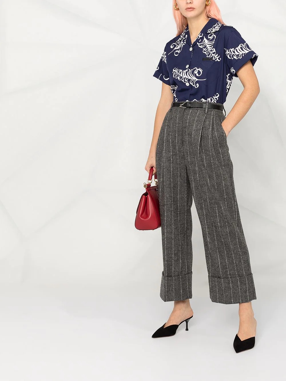 striped wide-leg trousers - 2