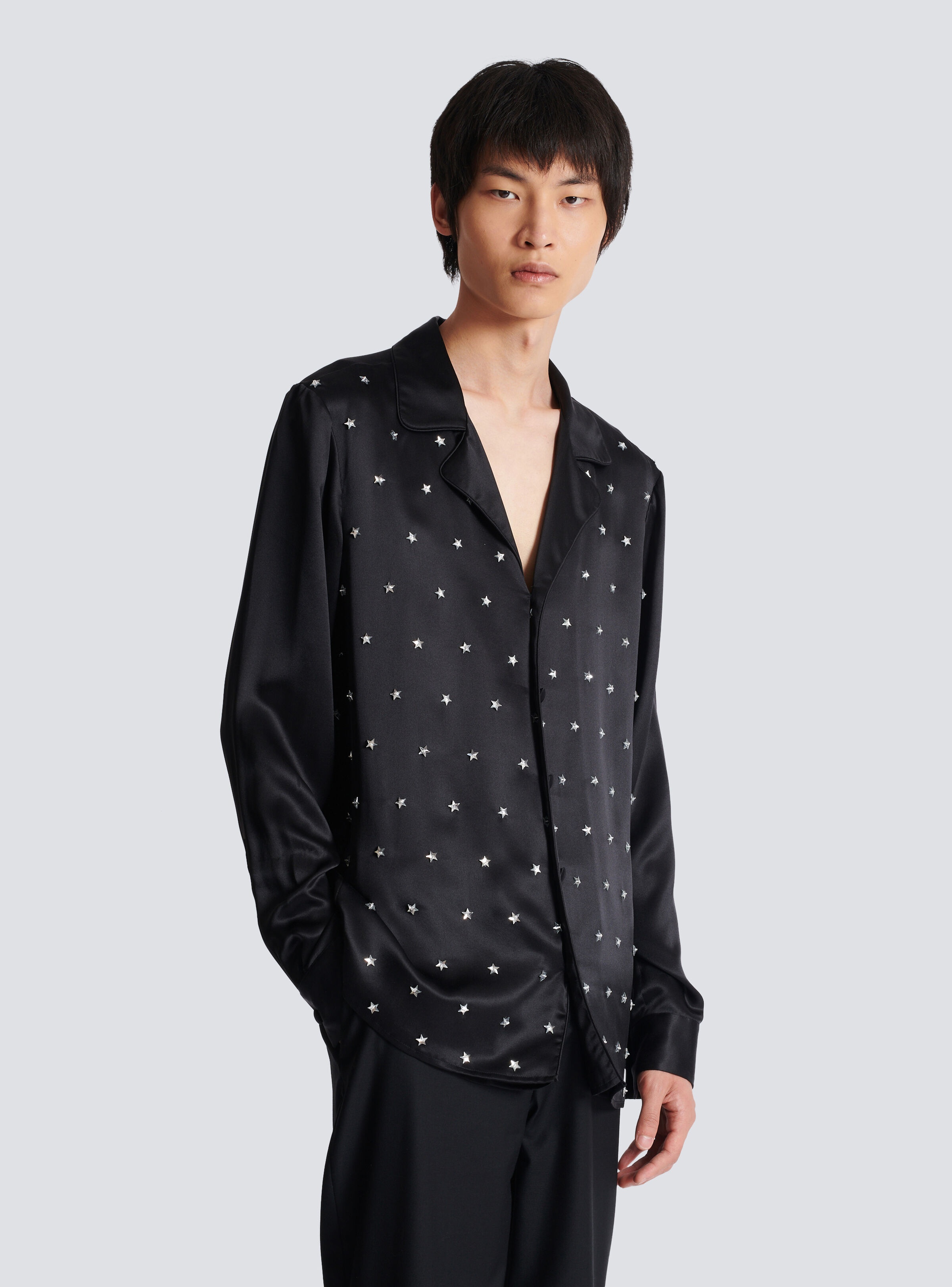 Embroidered silk stars shirt - 6