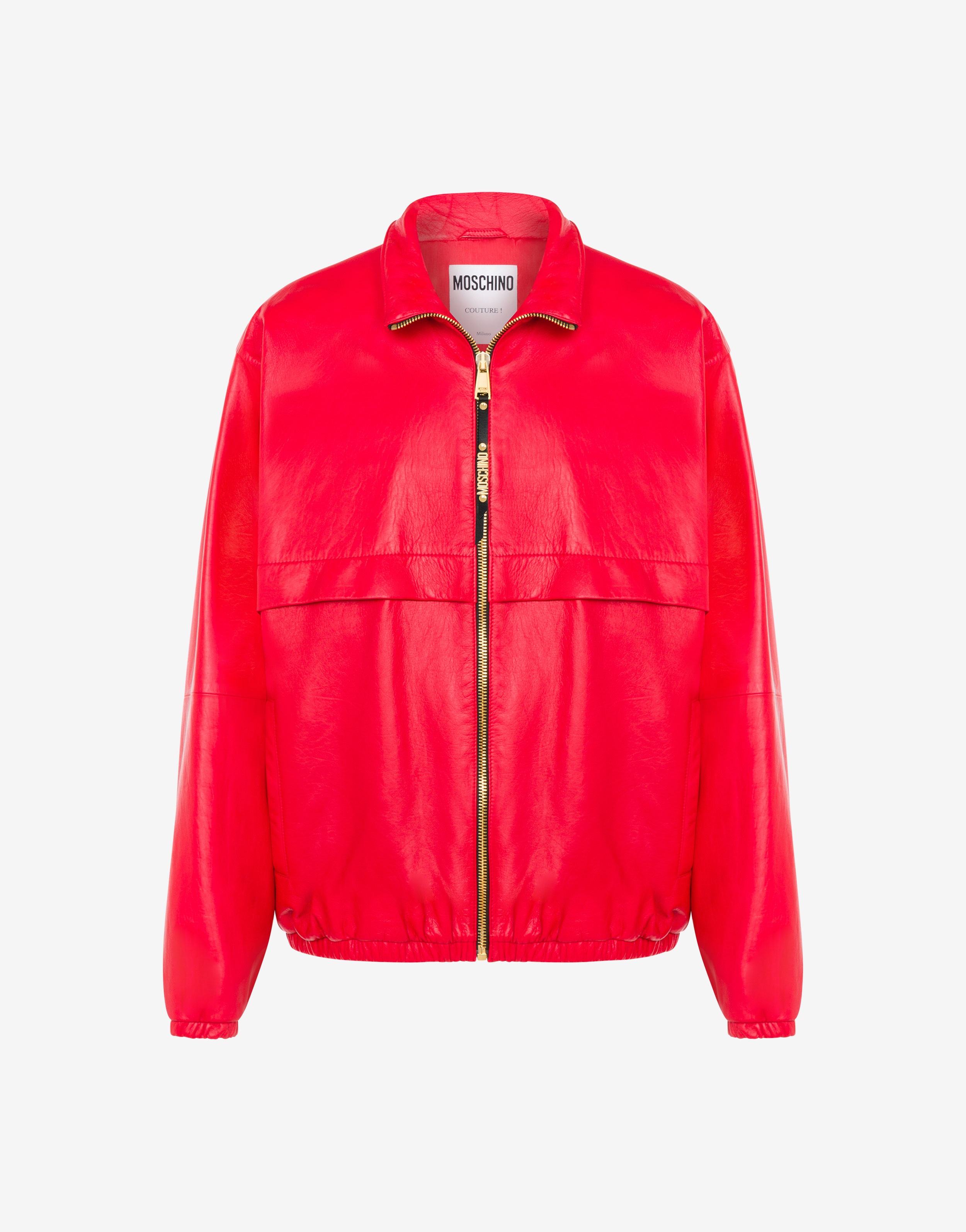 MINI LETTERING ZIP PULLER NAPPA LEATHER JACKET - 1