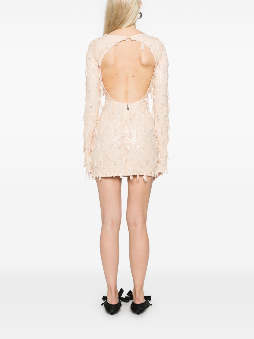 sequinned mini dress - 4