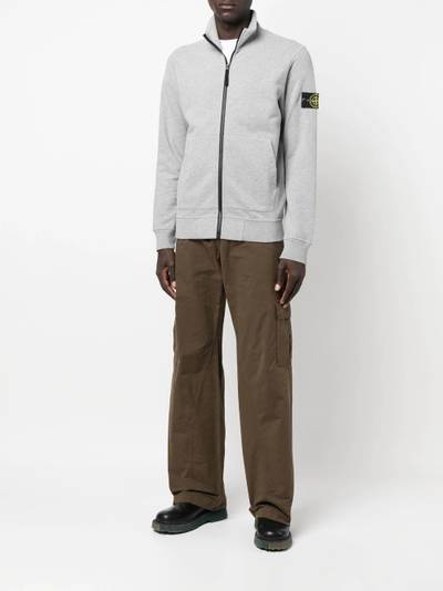 Stone Island Compass-patch zip-up sweatshirt outlook