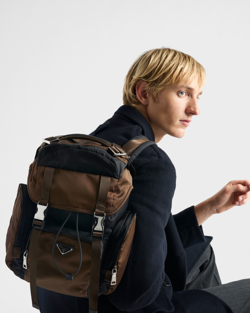 Re-Nylon and Saffiano leather backpack 8