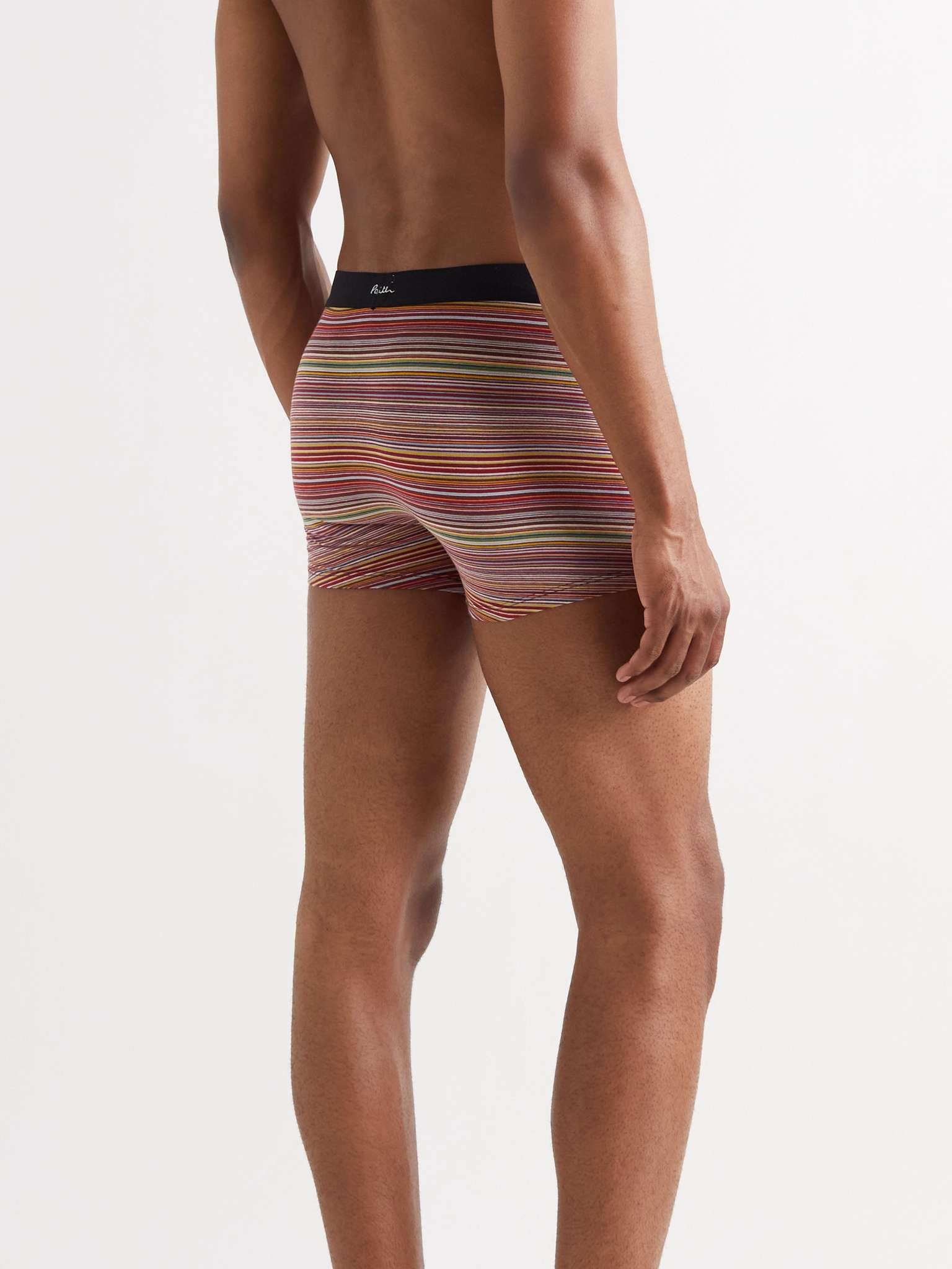 Three-Pack Striped Stretch-Cotton Boxer Briefs - 3