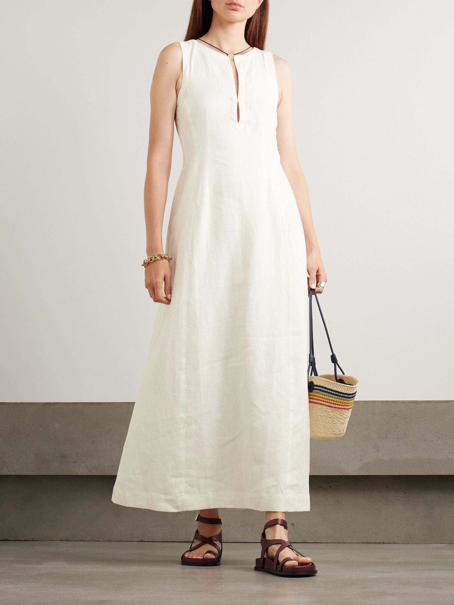 Melia linen maxi dress White - 2