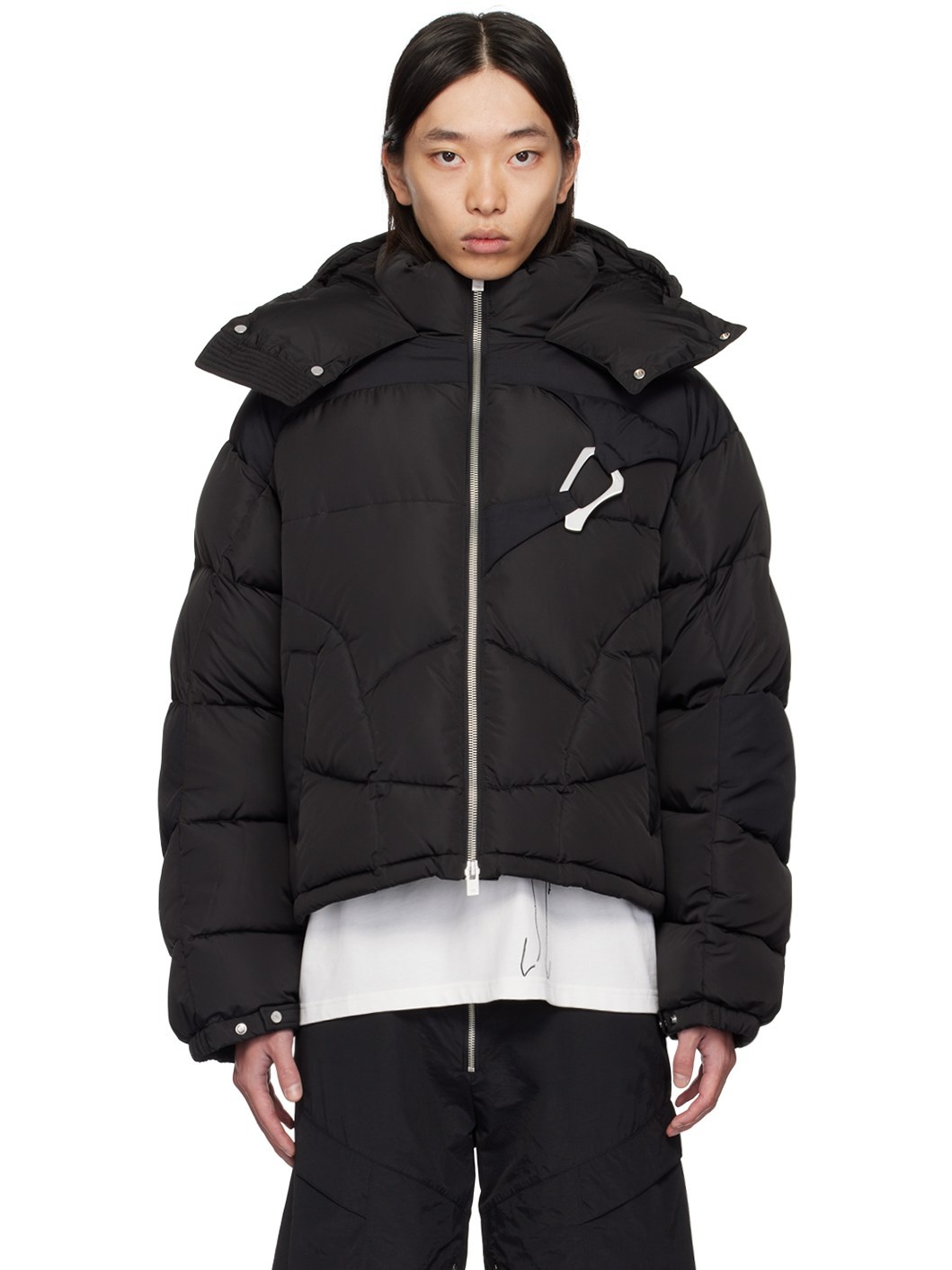 HELIOT EMIL™ Black Abstract Down Puffer Jacket ssense REVERSIBLE