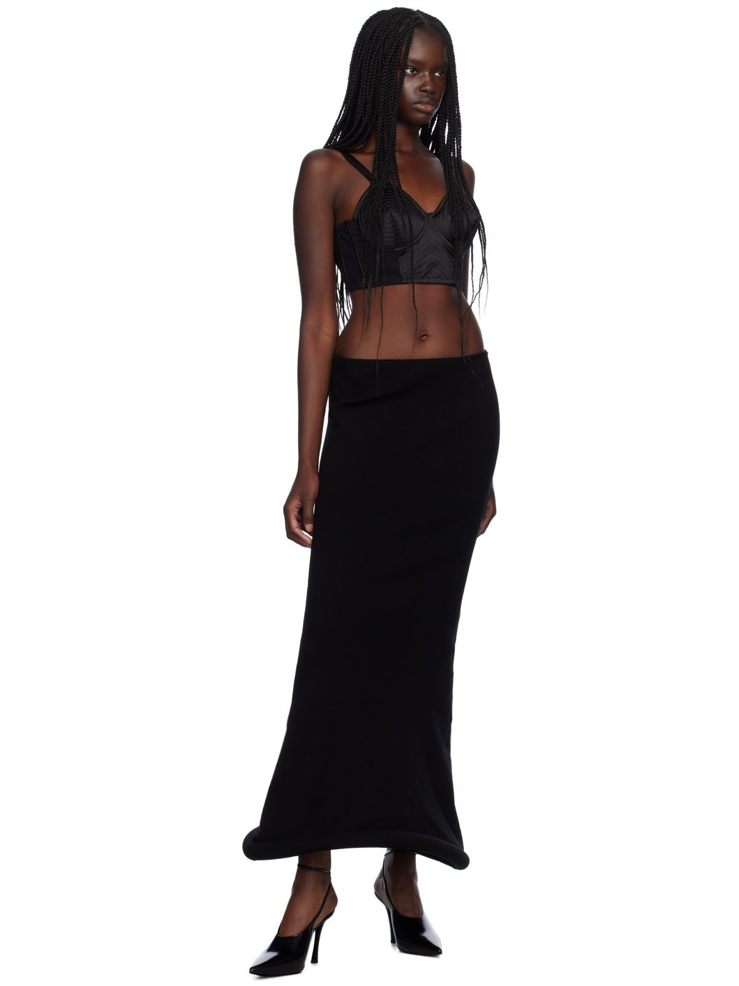 Black 'The Knit 3D' Maxi Skirt - 4