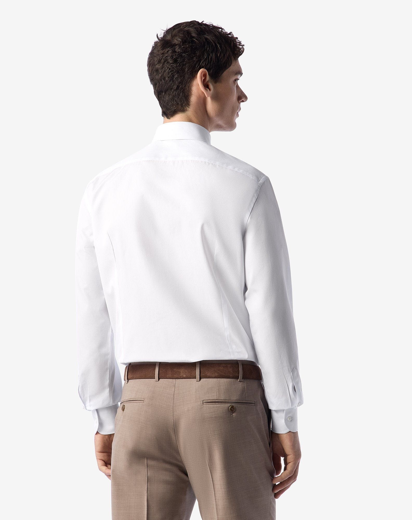 Cotton shirt with light blue/white stripes - 3