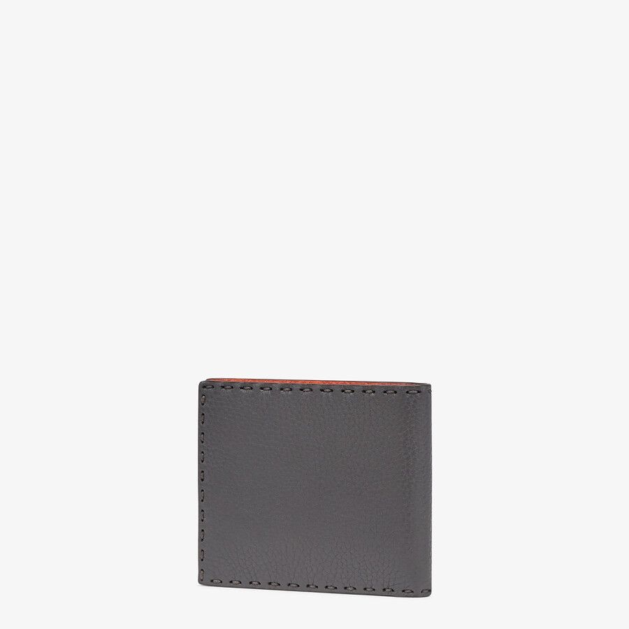 Bi-fold wallet in gray leather - 2