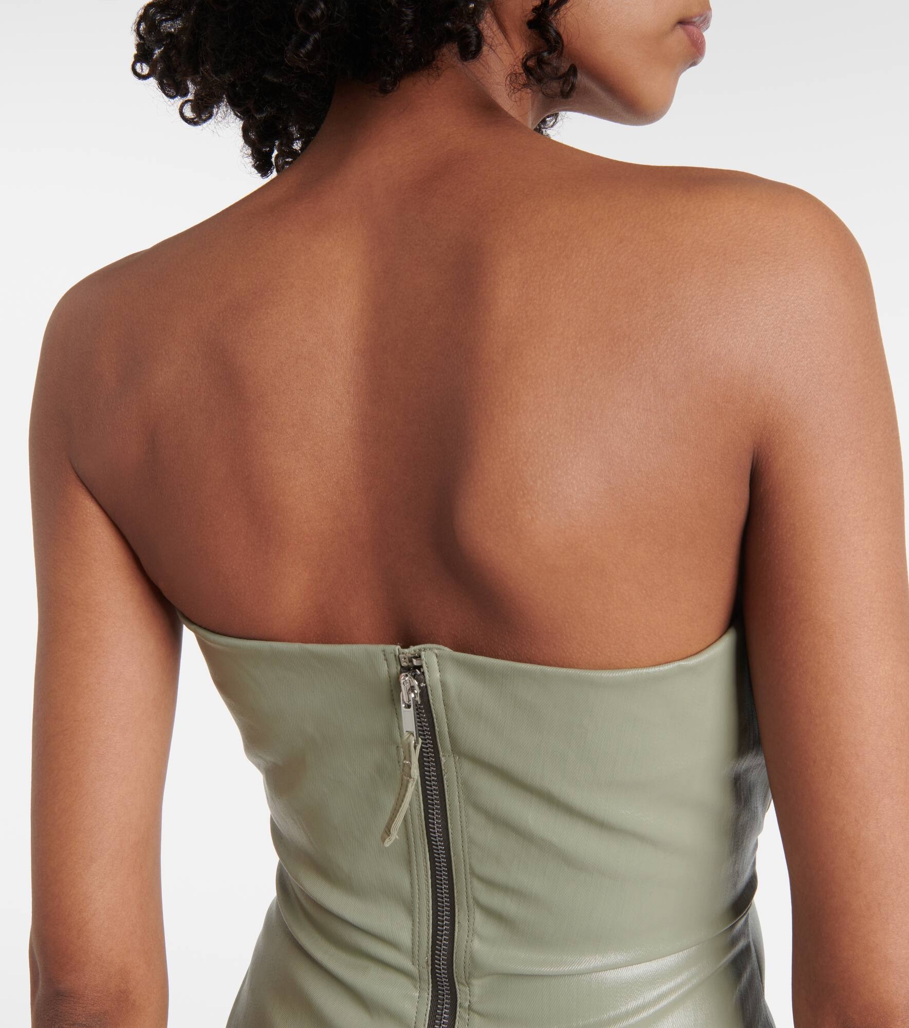 Prong cut-out coated denim gown - 5