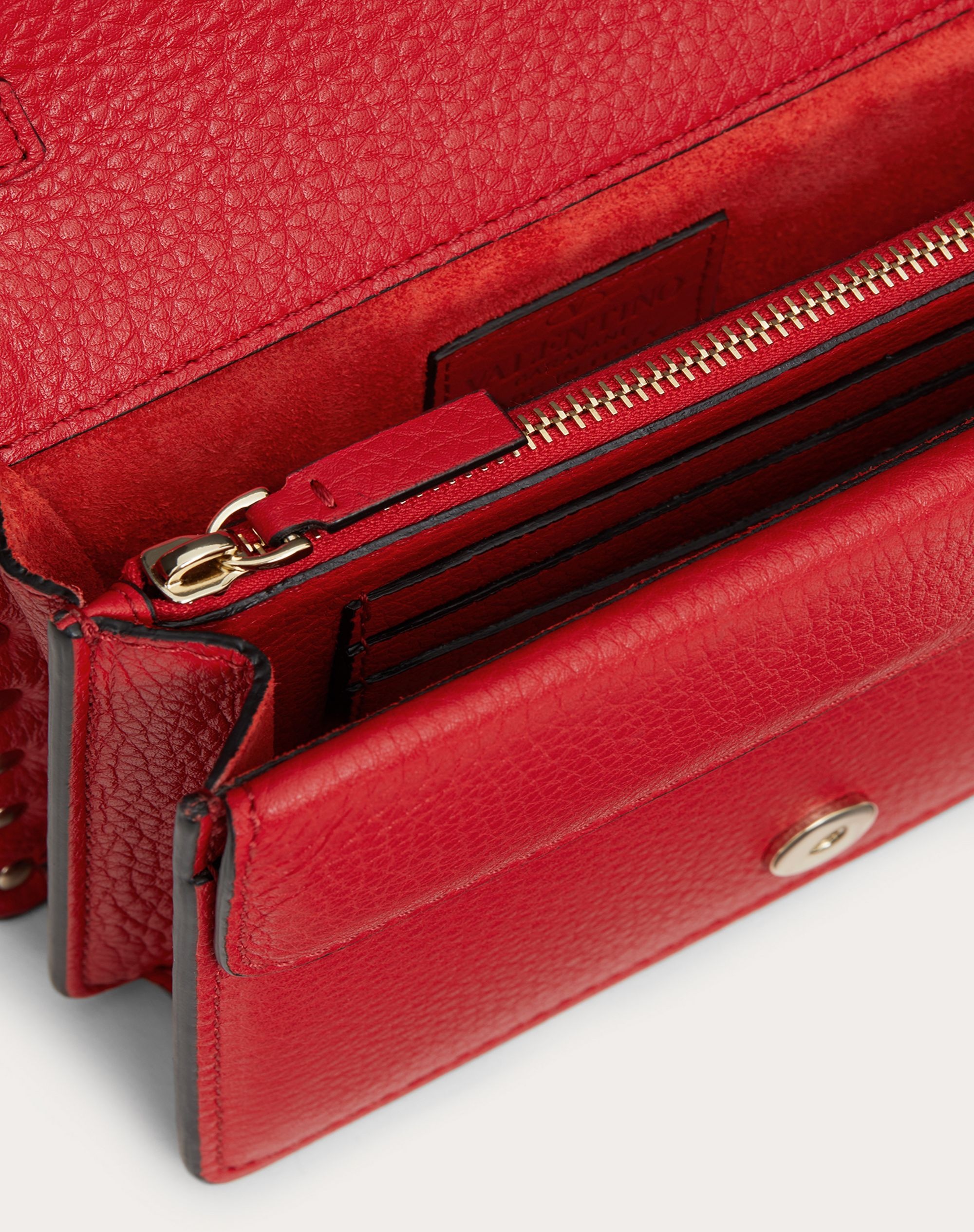 Rockstud Grainy Calfskin Chain Pouch - 6