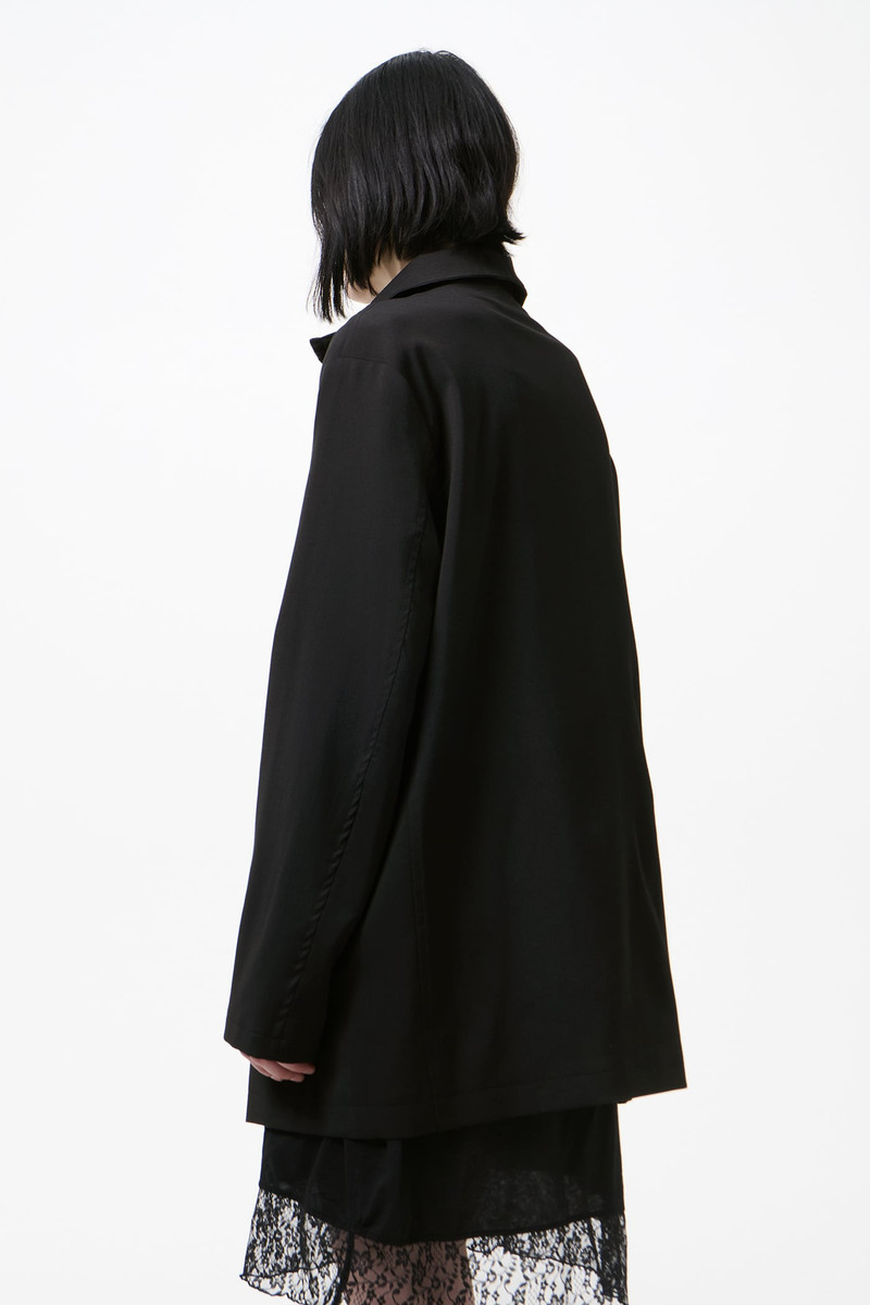 Helm Jacket Black Worsted Wool. 4