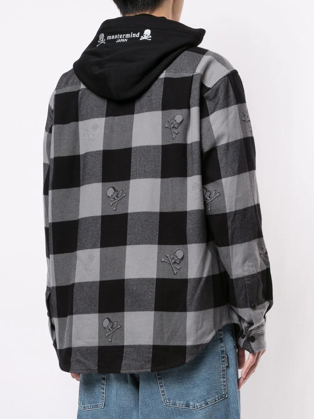 hooded checked cotton shirt - 4