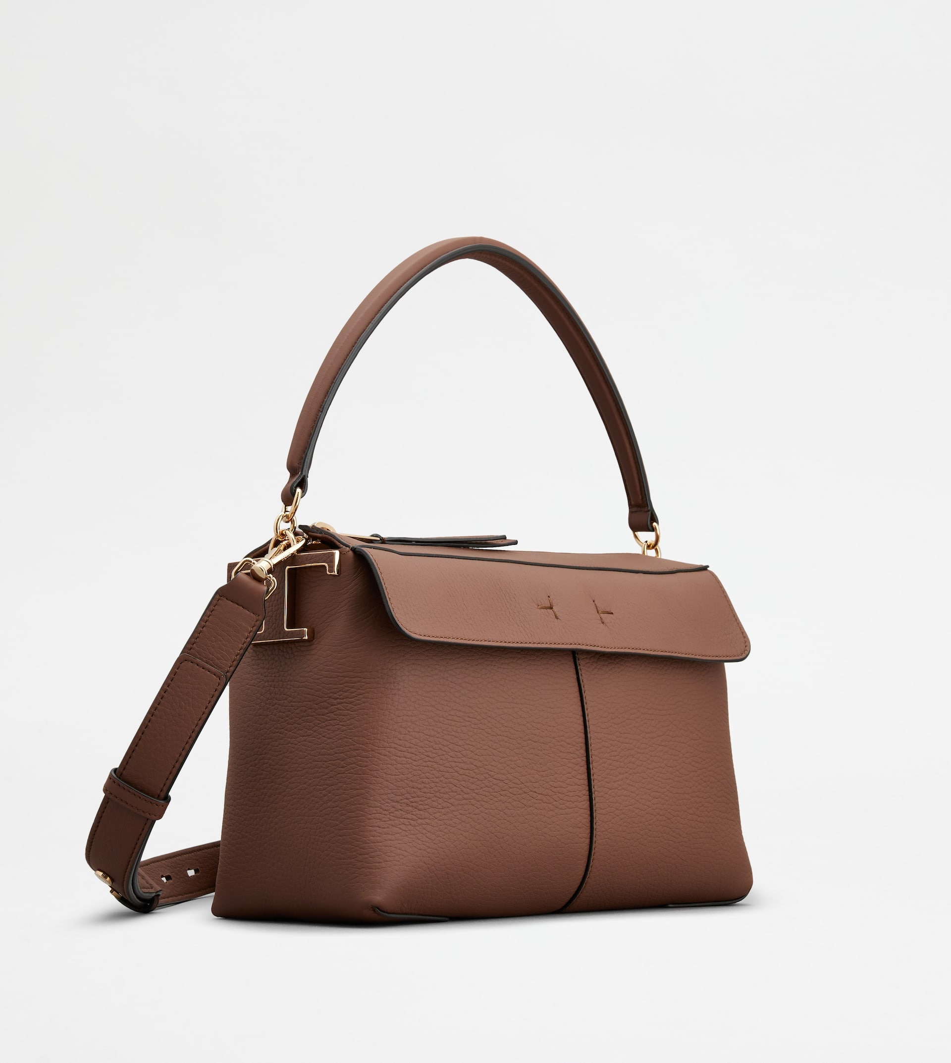 TOD'S T CASE BAULETTO IN LEATHER SMALL - BROWN - 5