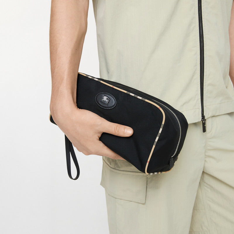 Burberry Large Check Trim Travel Pouch outlook